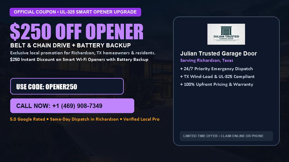 Julian Trusted Garage Door $250 OFF Premium LiftMaster Opener Installation