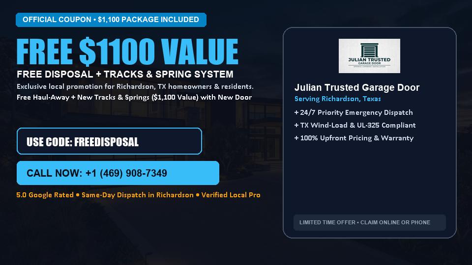 Julian Trusted Garage Door FREE Haul-Away & Heavy-Duty Tracks with New Door