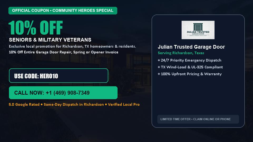 Julian Trusted Garage Door 10% OFF Seniors & Military Veterans